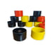 Set of Melamine Mid Century Napkin Rings. Made in Japan. Mustard, Black and Red.