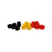 Set of Melamine Mid Century Napkin Rings. Made in Japan. Mustard, Black and Red.