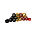 Set of Melamine Mid Century Napkin Rings. Made in Japan. Mustard, Black and Red.