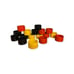 Set of Melamine Mid Century Napkin Rings. Made in Japan. Mustard, Black and Red.
