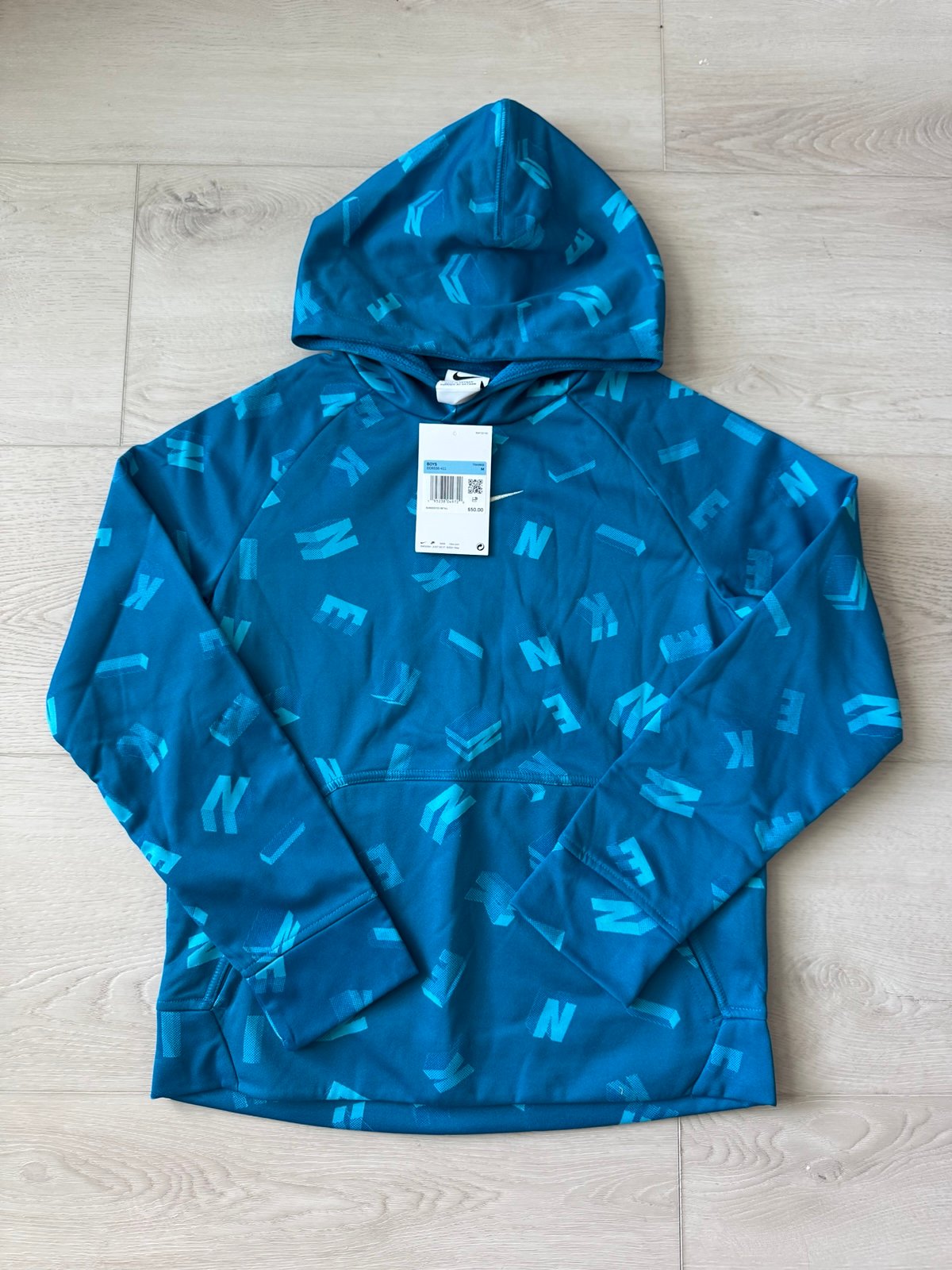 Boys Nike Athletic Sweatshirt Teal Blue Size M