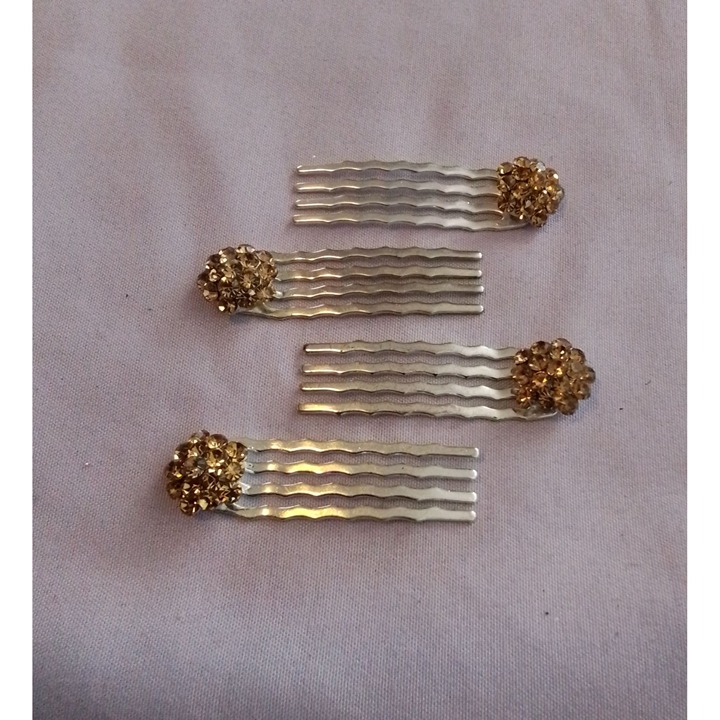 Soho Style Crystal Cluster Mini Hair Combs Set Of 4