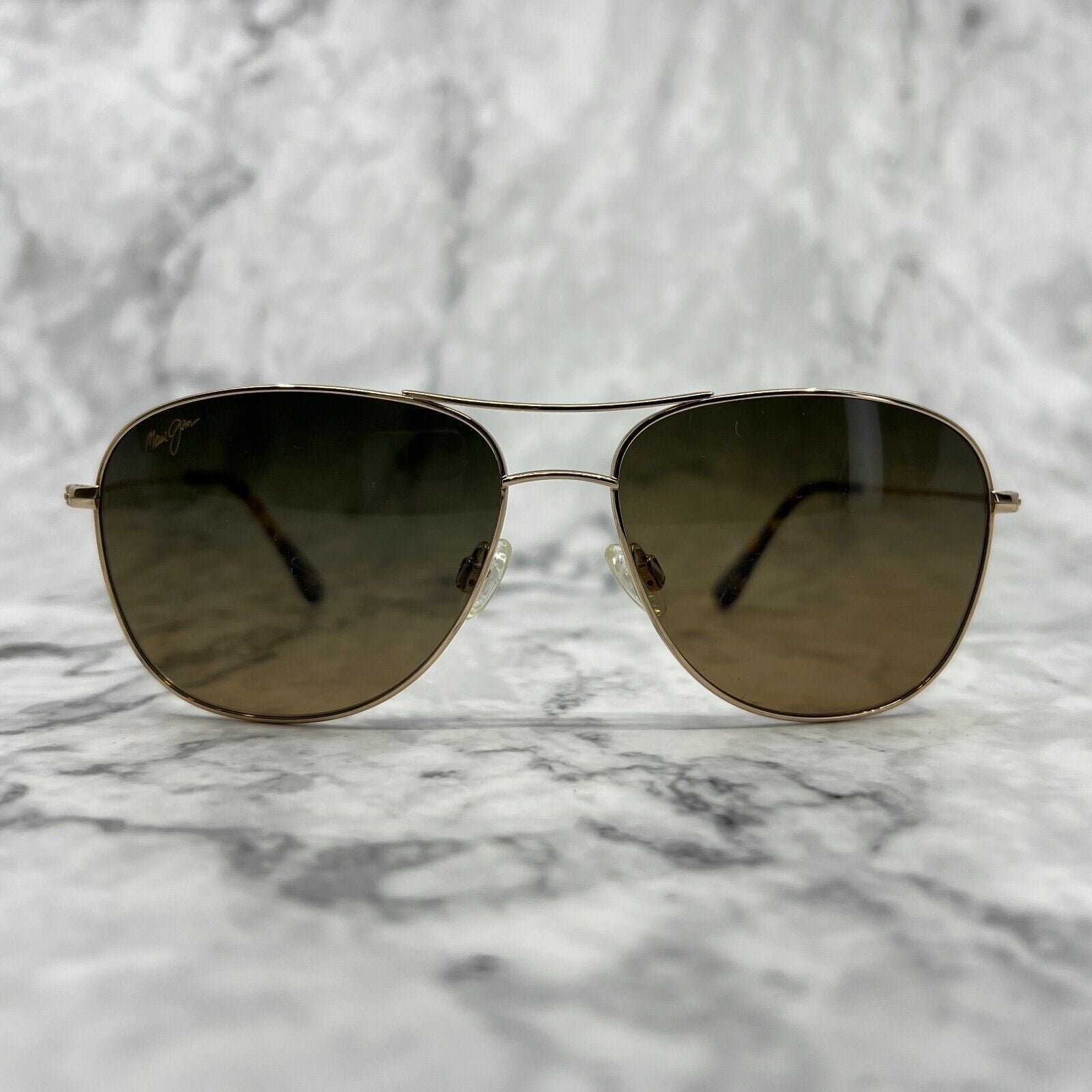 Maui Jim Cliff House Sunglasses MJ247-16 Gold Aviator titatium 59-15-120 a3
