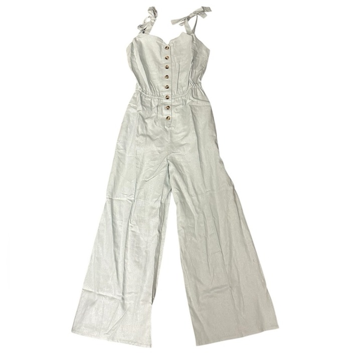 ModCloth Every Waking Momentum Linen Blend Jumpsuit Size Medium