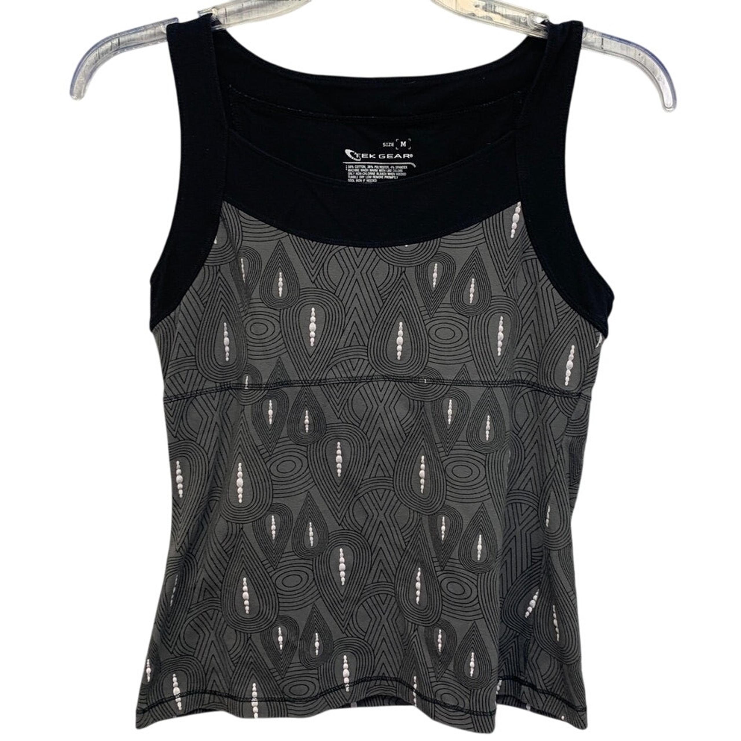 Tek Gear Womens Medium Sleeveless Teardrop Pattern Athletic Shelf Bra Tank Top