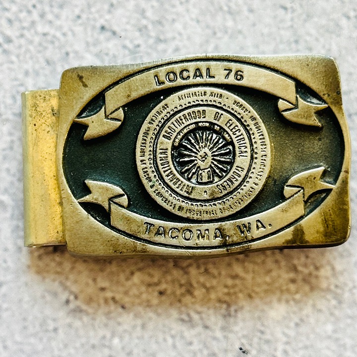 Local 76 Tacoma WA Brotherhood of Electrical Workers Vintage Money Clip 1997t