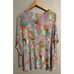 Logo Lori Goldstein Womens Top 2X Colorful Abstract Button Up Mesh Stretch Sheer