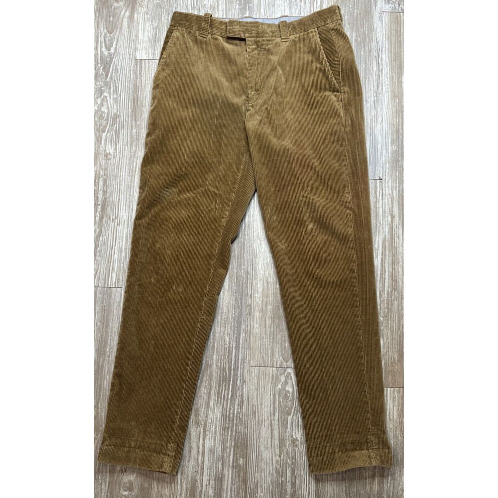 Brooks Brothers Corduroy Pants Men Brown Milano Fit Straight Leg Casual Sz 33x34
