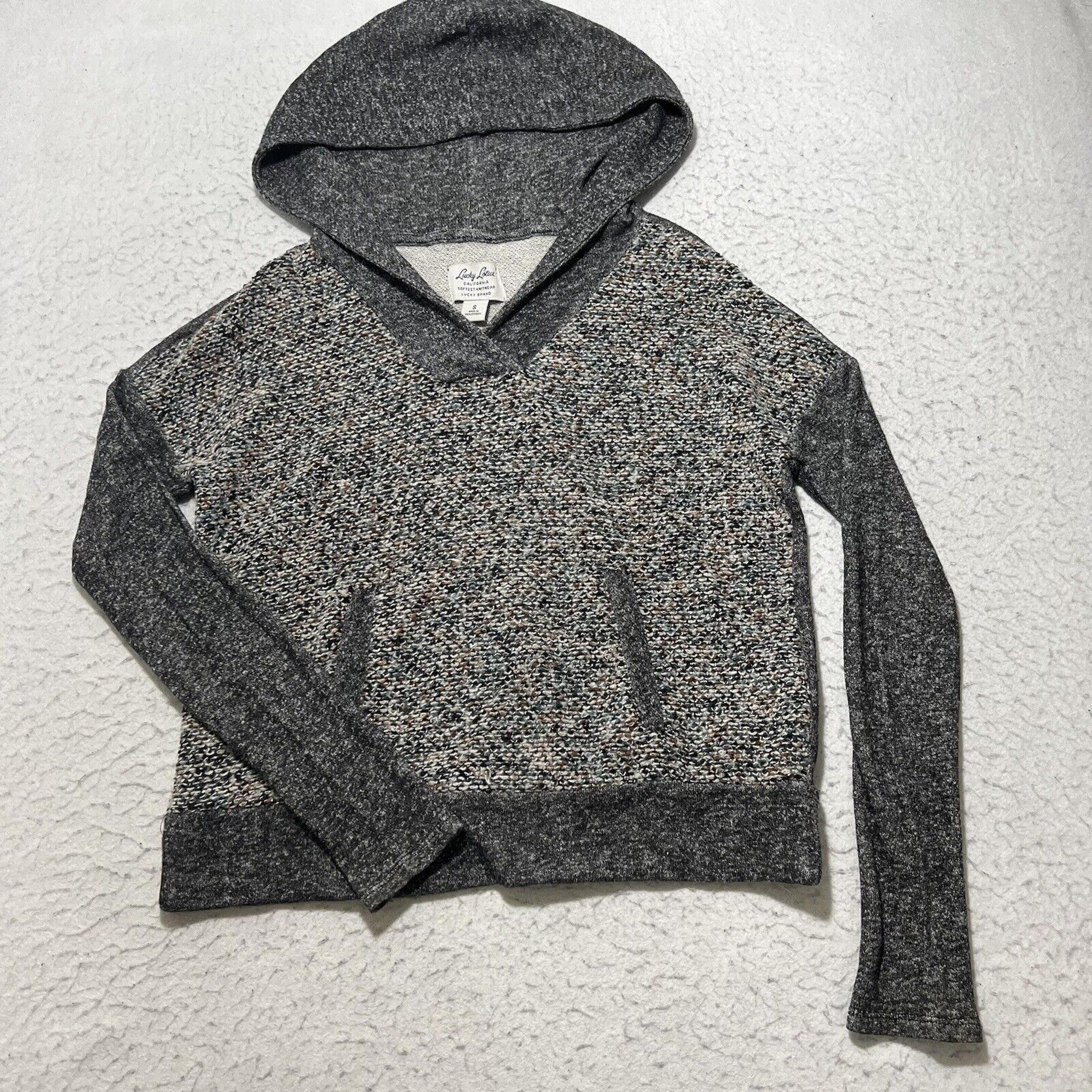 Lucky Lotus Lucky Brand Women's Small Softest Knitwear Hooded Pullover Sweater