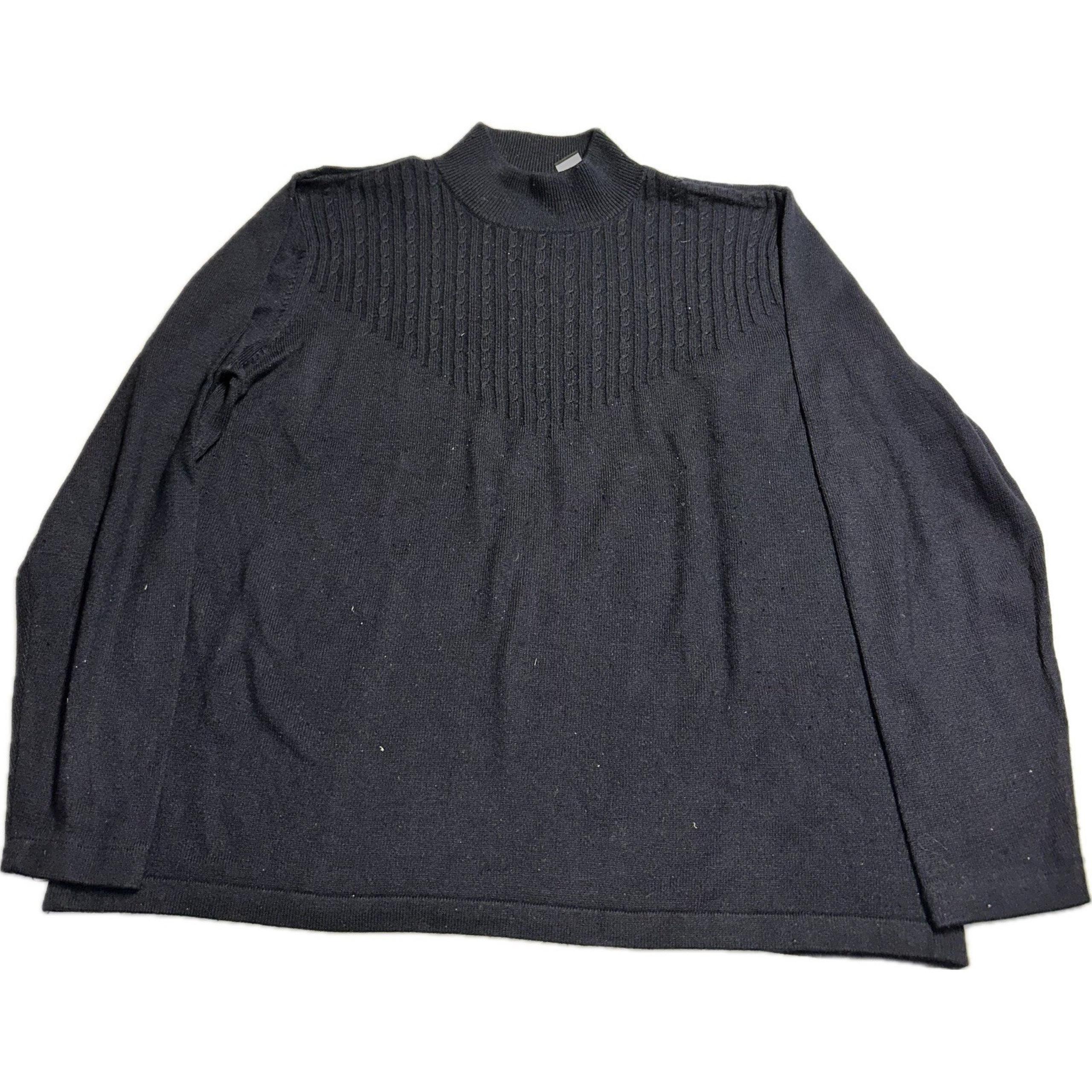 Liz Claiborne Collection Navy Blue Cable Knit V-Pattern Turtleneck Shirt Size L