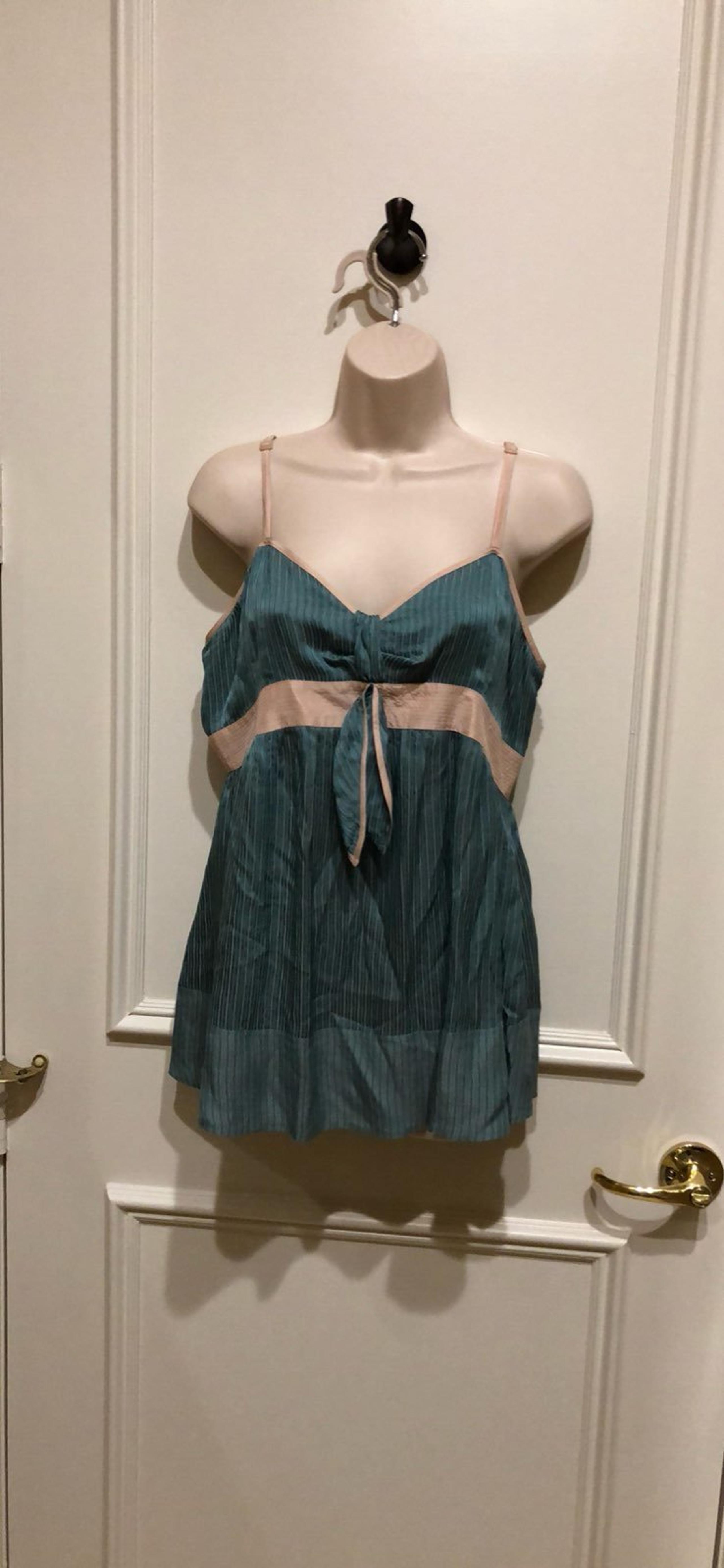 Marc Jacobs Light Blue & Pink Silk Tank