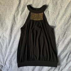 The Limited Black Halter w/Brass Beading