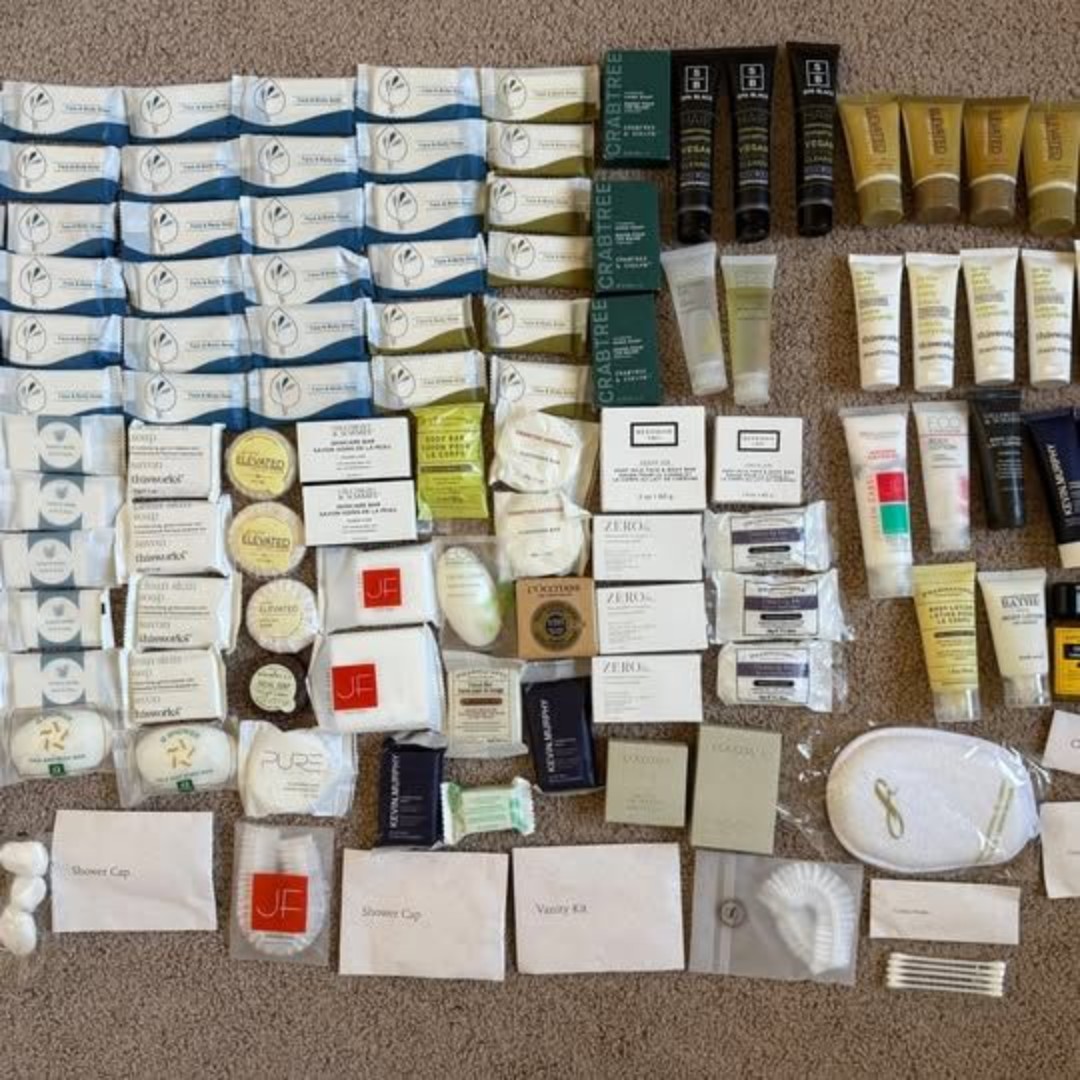 Lot of 100+ Travel Sized Body Soaps, Body Lotions, and More!