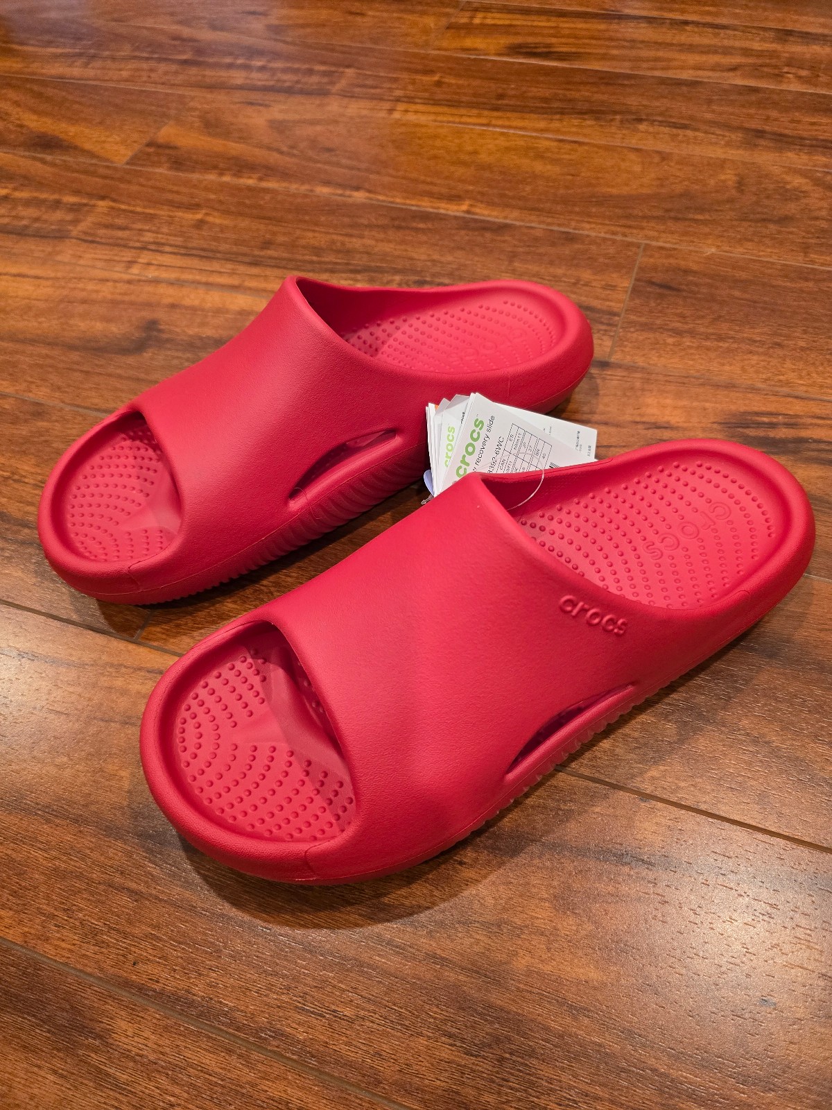 Crocs Mellow Recovery Slides Red Slip On Men's Size 9 Women's Size 11