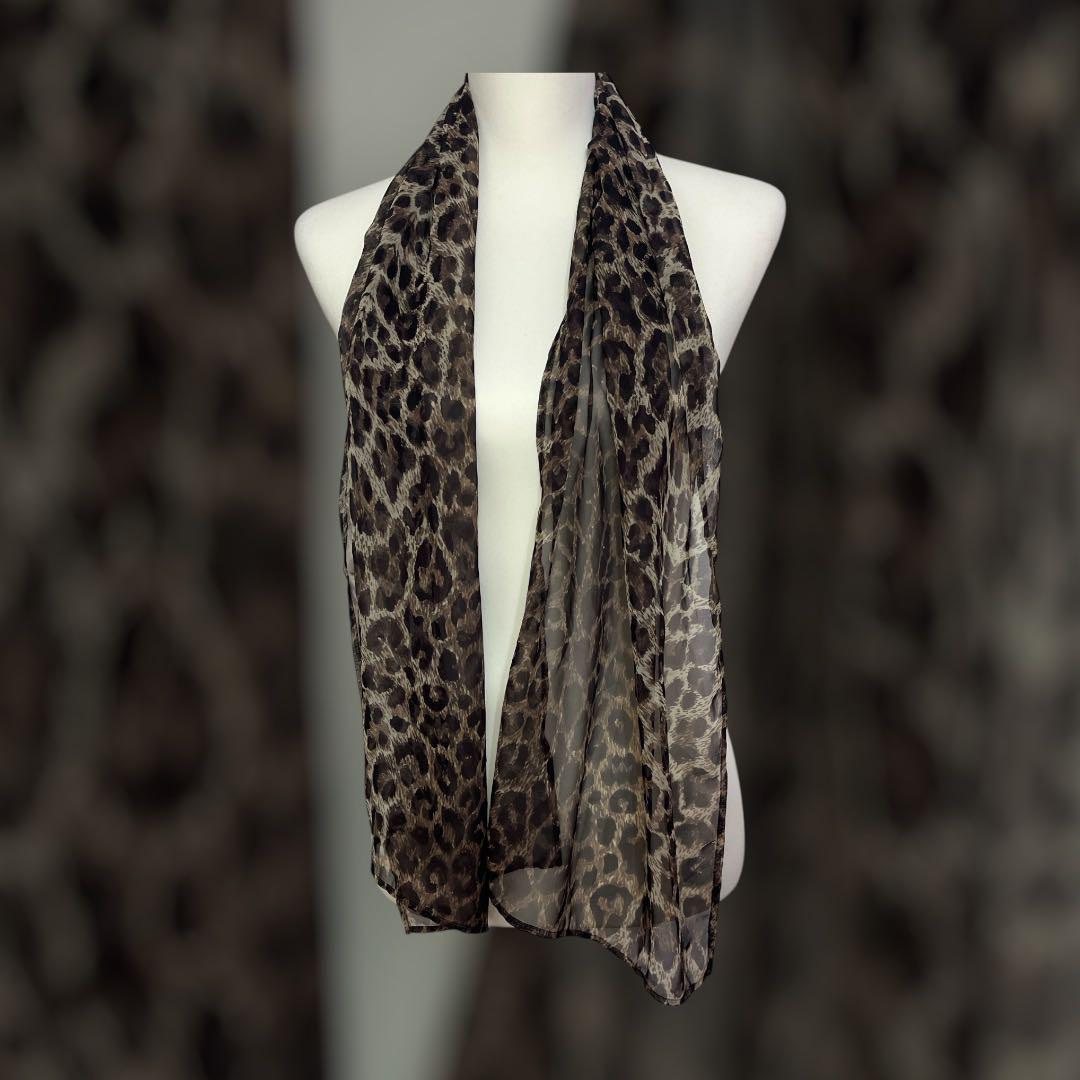 Y2K 00's grunge leopard print scarf, host, onii-kei (Japanese fashion style for men)