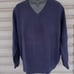 L.L. Bean Navy Blue VTG Shetland Knit Wool Pullover Sweater Shirt Mens Sz L