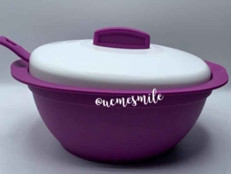 Tupperware Legacy Purple Rice and Soup Server Bowl with Scoop
