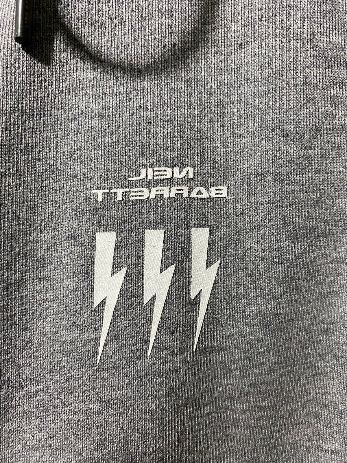 Neil Barrett Triple Lightning Bolt Made Italy Gray Grey Pullover Hoodie MEDIUM