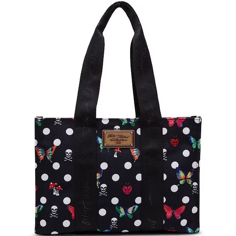 Betsey Johnson Butterfly and Polka Dots Medium Tote Bag