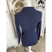 Lauren Ralph Lauren Combed Cotton Knit Blazer Navy Crest Button Gold Tone Sz XS