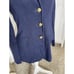 Lauren Ralph Lauren Combed Cotton Knit Blazer Navy Crest Button Gold Tone Sz XS