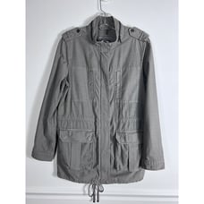 Levi's Field Utility Military Jacket Women's M Grey Full Zip Pockets Classic