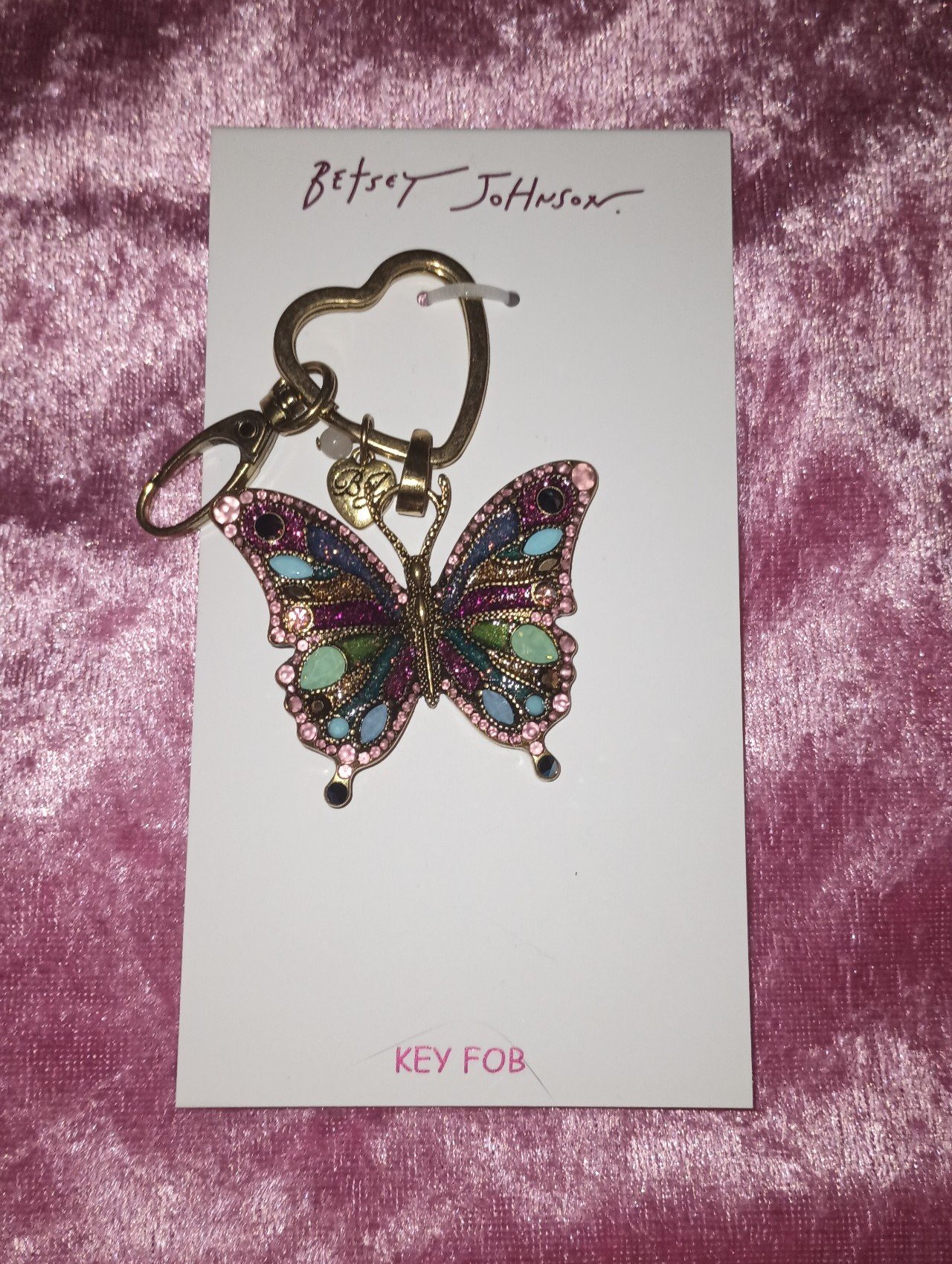 NWT Adorable Betsey Johnson Butterfly Key Fob/ Purse Charm