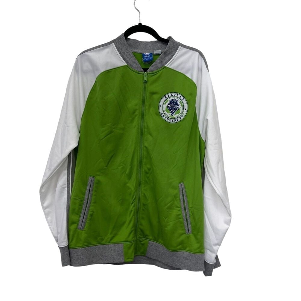 Adidas Seattle Sounders Mens Full Zip Green Track Jacket Size: L
