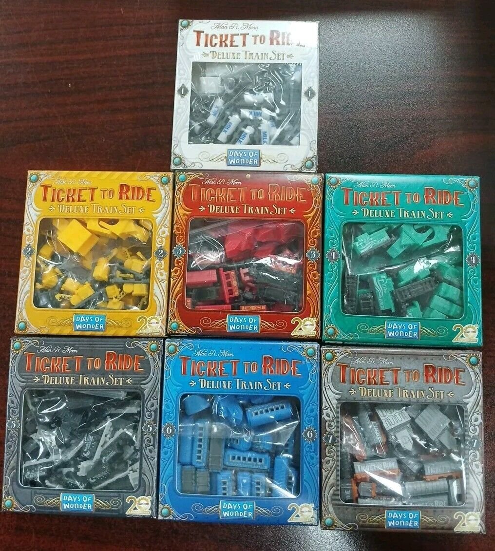 Ticket to Ride Rare Deluxe Train Set (Sets 1-7) - Milk Trains, and Promo