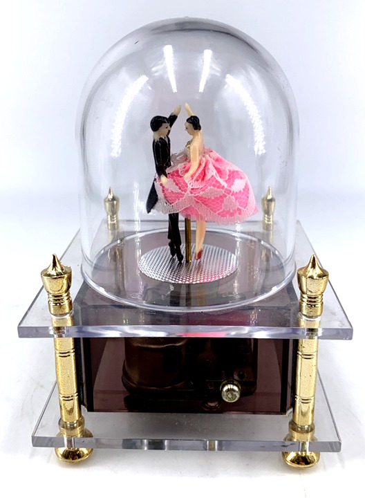 Westland Music Box Couple Dancing Footed Dome 5 Tall Vintage