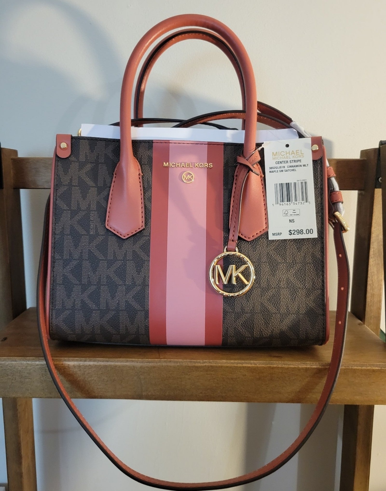 Michael Kors Center Stripe Tote Satchel