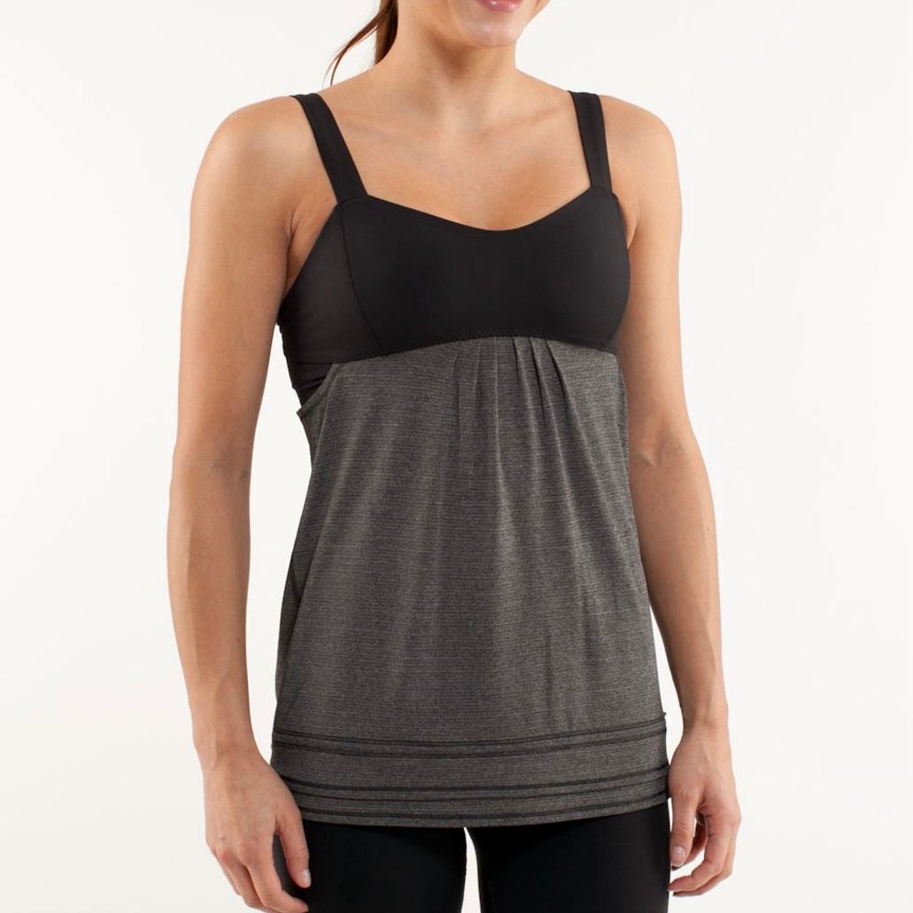 Women’s Lululemon gray black Run Back On Track tank top size 8