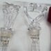 Towle Crystal Wine Stoppers and 2 signed Oleg Cassini one red unsigned lot of 5