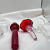 Towle Crystal Wine Stoppers and 2 signed Oleg Cassini one red unsigned lot of 5