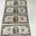 4 bills one dollar bill and two dollar bill and one five dollar bill