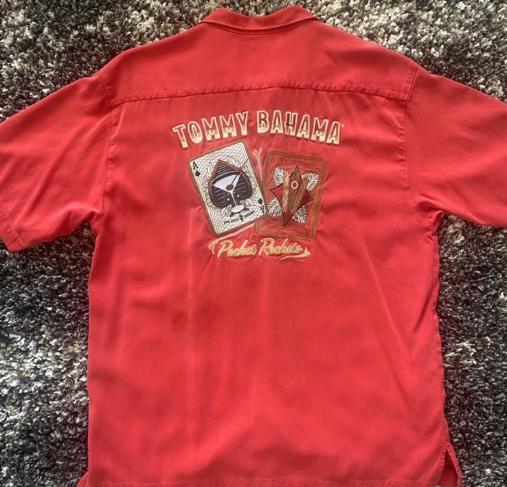 Tommy Bahama Pocket Rockets Silk Button Down Shirt!