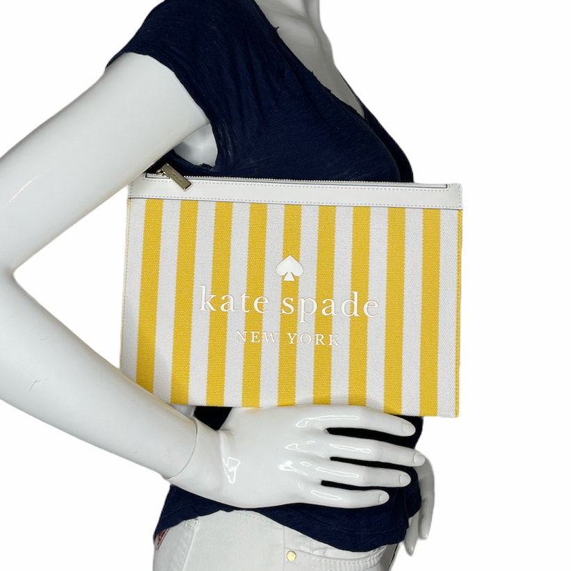 Kate Spade Striped Canvas Large pouch