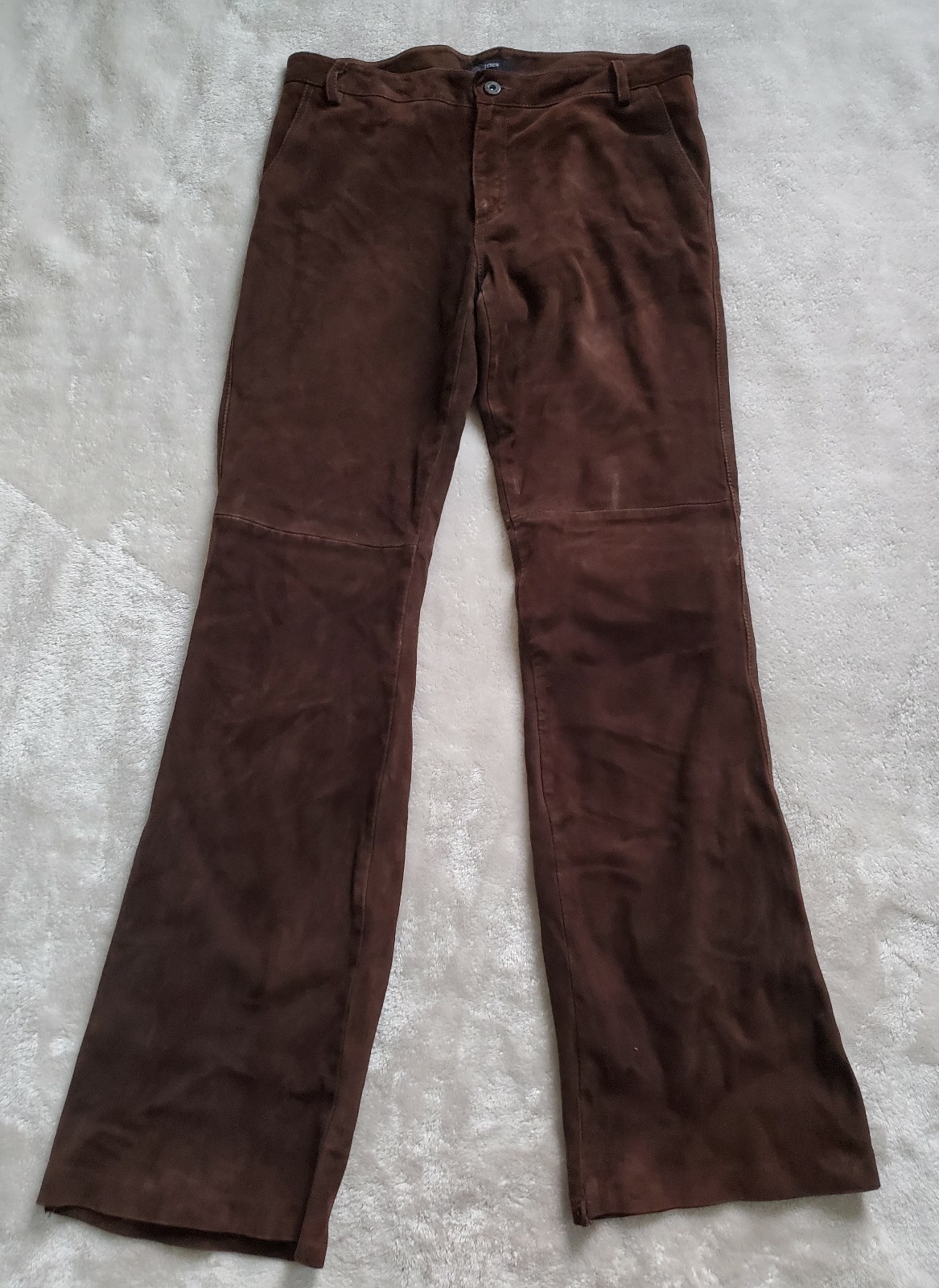 J Crew Suede Leather Pants Sz 8 Brown 33 x 32 Womens Boho