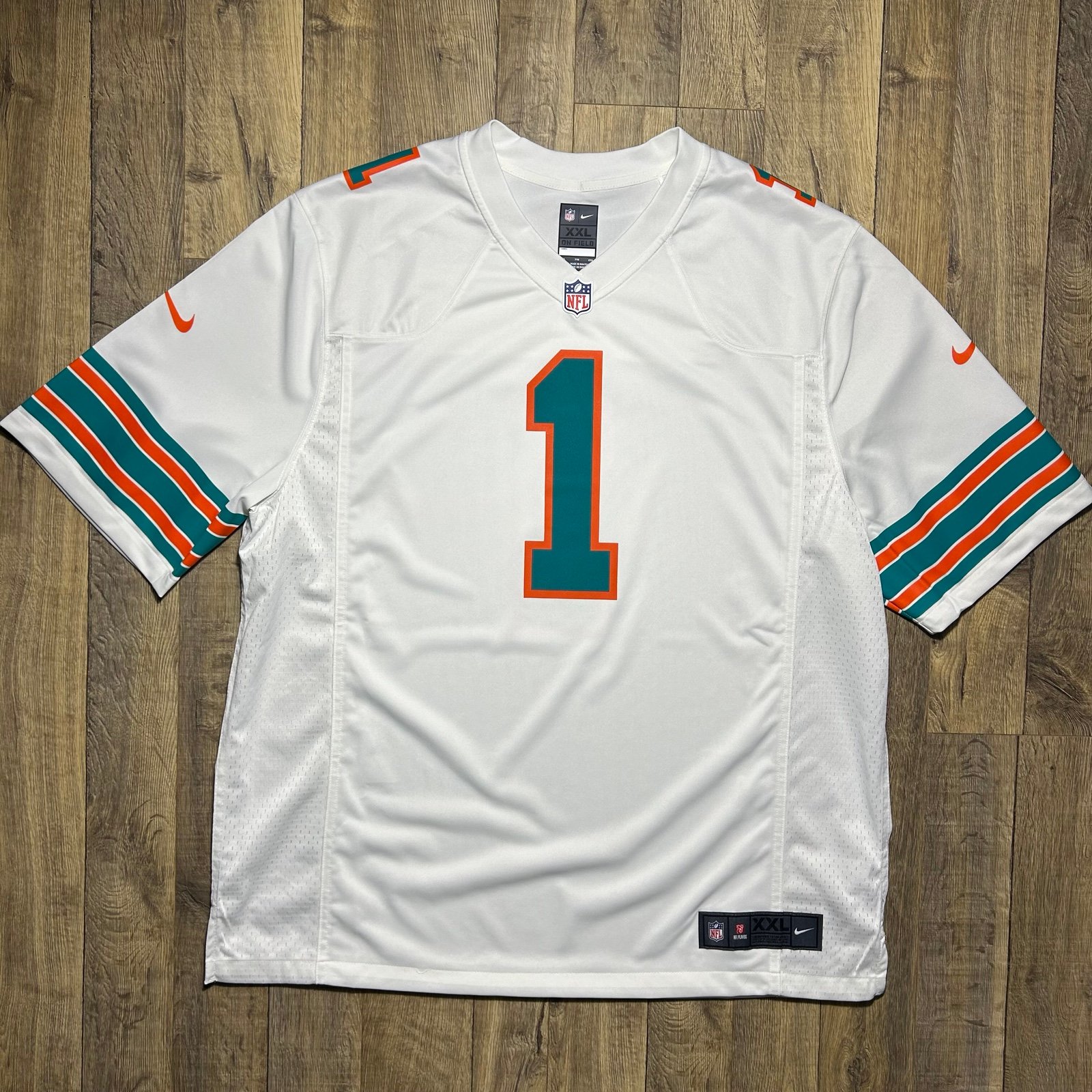New Miami Dolphins #1 Tua Tagovailoa Throwback Nike NFL Football Jersey Mens XXL