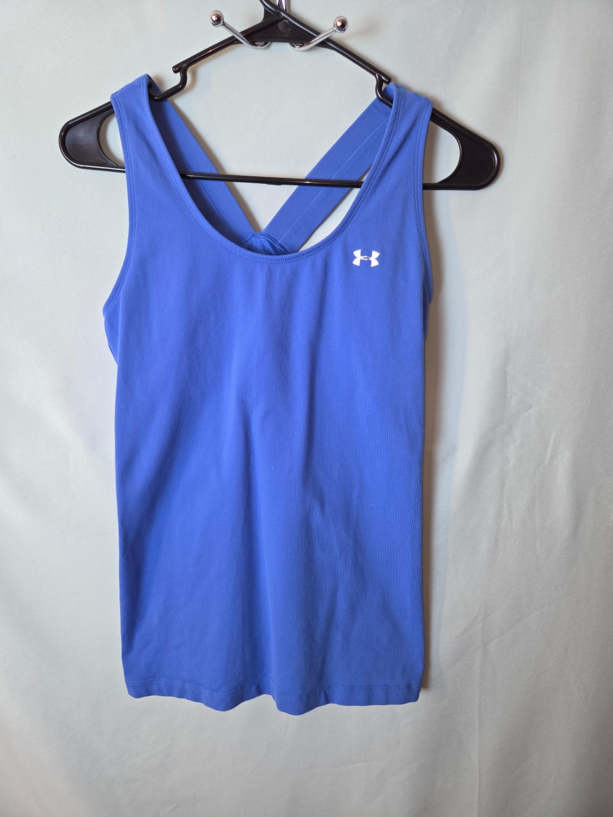 Women's Under Armour HeatGear Sz M Blue  Racer-back Tank Top w/ Shelf Bra