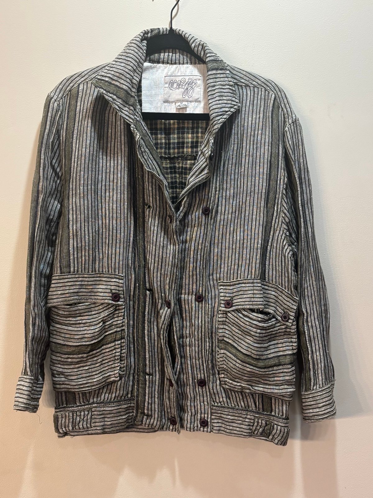Ace & Jig Linen Cotton Button Sweater Cardigan - Women’s Size M - Striped