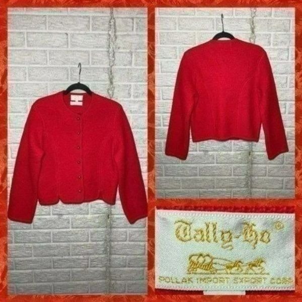100% wool red jacket Women's Size 12