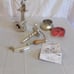 Victoria Manual Low Hopper Grain Grinder, silver, red