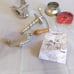 Victoria Manual Low Hopper Grain Grinder, silver, red
