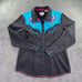 Panhandle Slim Shirt Womens XL Black Pearl Snap Western Rodeo Roses Rhinestone