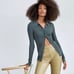 Aritzia Finley Ribbed Polo Sweater - Smokey Emerald Green, Medium