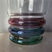 BLOCK CRYSTAL CARNIVAL RIBBED PURPLE BLUE GREEN 12 DECANTER with STOPPER Poland