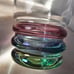 BLOCK CRYSTAL CARNIVAL RIBBED PURPLE BLUE GREEN 12 DECANTER with STOPPER Poland