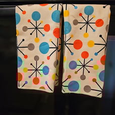 16 x24 Modern Atomic Retro Colors Kitchen Dish Towel Set of 2
