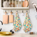 16 x24 Modern Atomic Retro Colors Kitchen Dish Towel Set of 2